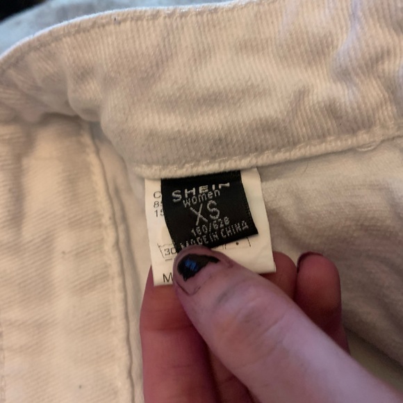 SHEIN white and baby blue Jean pants, size XS - Picture 3 of 4